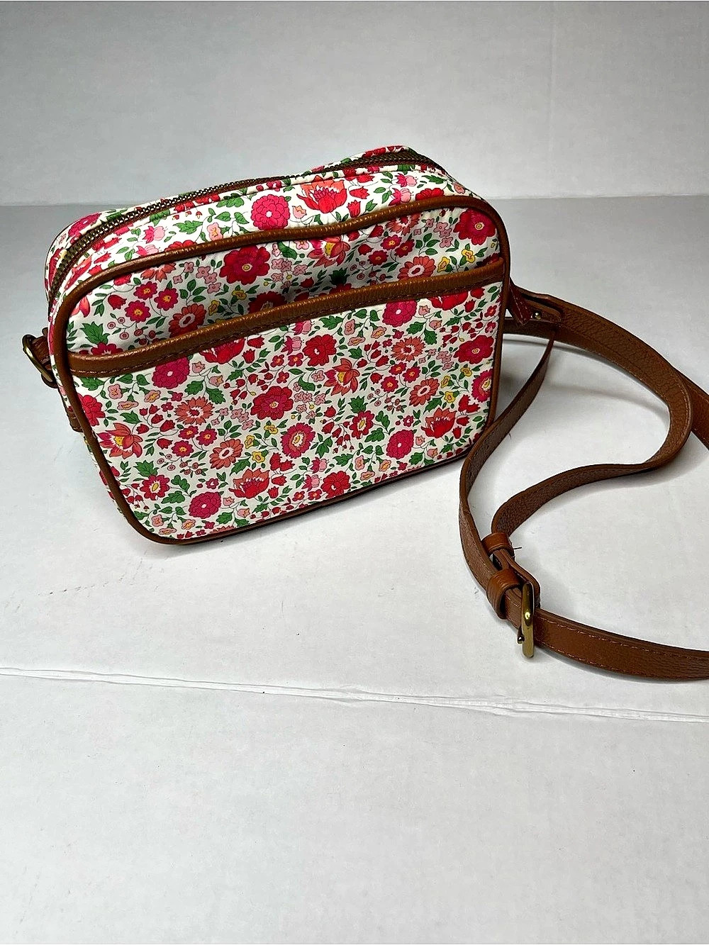 J.Crew Camera Bag in Liberty® Danjo Floral White & Brown